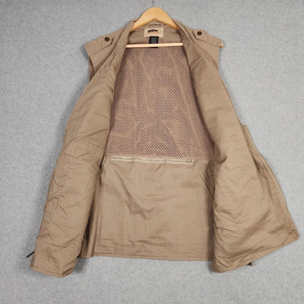 Humvee Vest Mens XL Tan Brown Safari Fishing Tactical Multi Pocket Outdoor